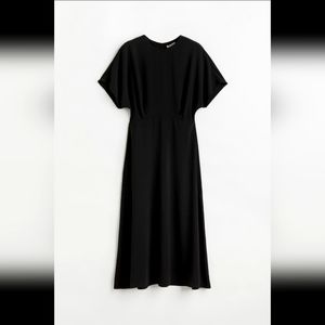 Black, midi, A-line dress